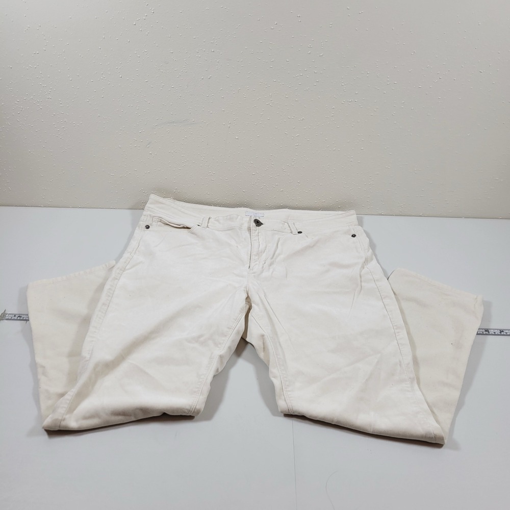 J.Jill Corduroy Pants Women 14 Petite Cream Excellent Straight Leg 5-Pocket
